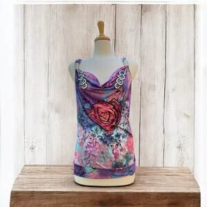 Spy Zone Exchange Halter Top Sz Sm Beaded Y2K Racerback Fairy Whimsical Clubwear